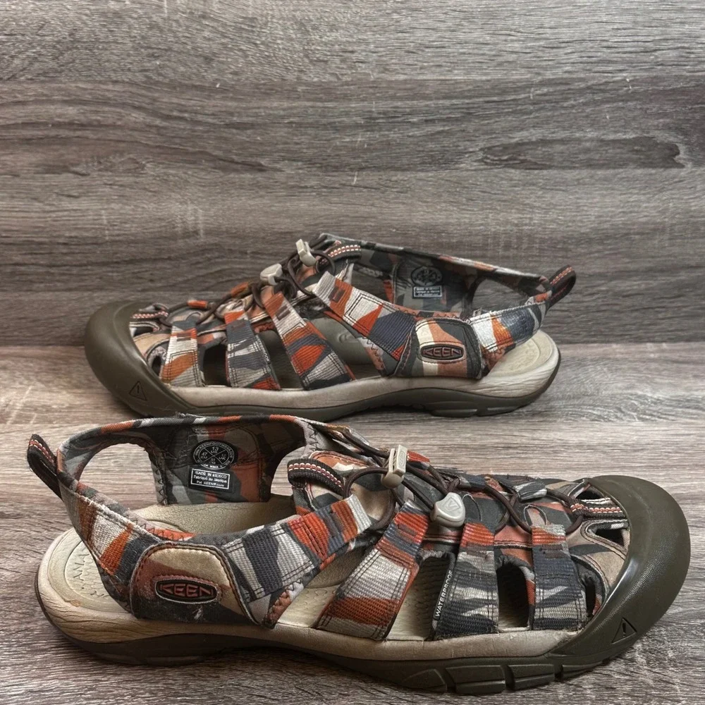 KEEN Newport H2 Sandals Mens 13 Geometric Camo Waterproof Hiking Sport Shoes